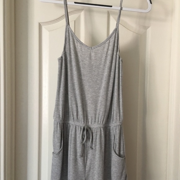 Gray and white striped romper - Picture 3 of 4